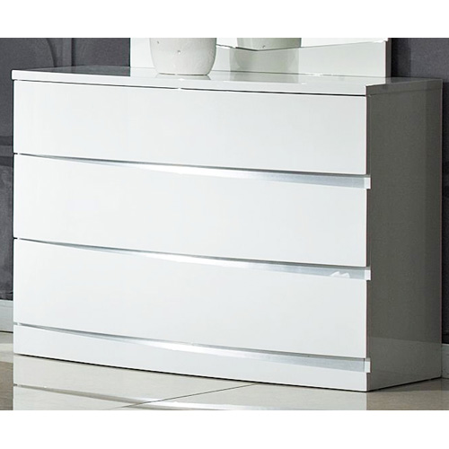 Arden/Widney White High Gloss Dresser 3 Drawers