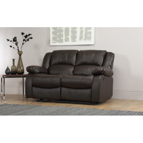 Arezzo Recliner Top Leather & PU 2 Seater Brown