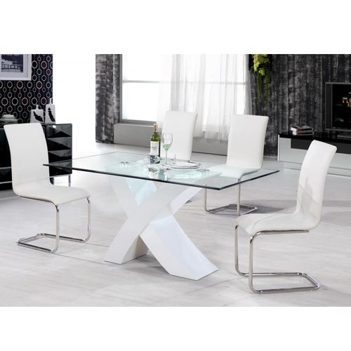 Arizona High Gloss Dining Chair Chrome & White