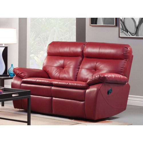 Bailey Recliner LeatherGel & PU 2 Seater Red