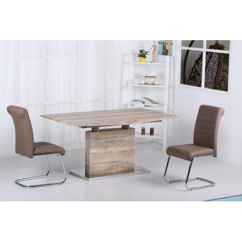 Astra Extending Dining Table with Stainless Steel Base