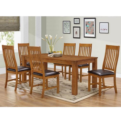 Adderley Dining Set with 6 Chairs Walnut