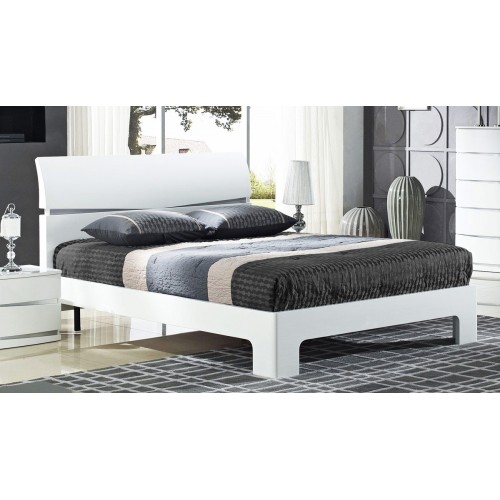 Arden White High Gloss Bed Double