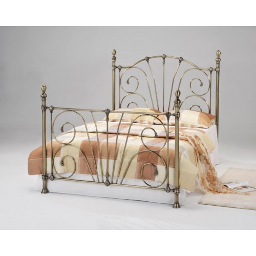 Beatrice Antique Brass Double Bed