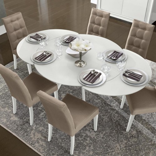 Bianca Dining Table White High Gloss with Steel Chrome Legs