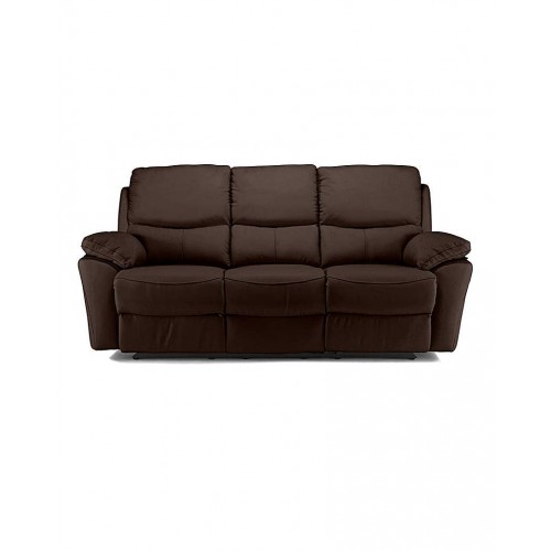 Arezzo Recliner Top Leather & PU 3 Seater Brown