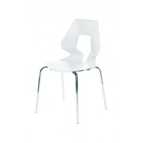 Bianca Plastic (PP) Chairs White with Steel Chrome Legs (4s)