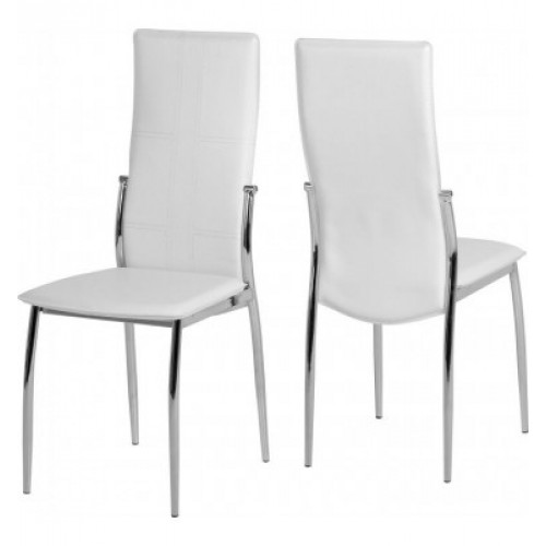 Bella PU Chairs Chrome & White