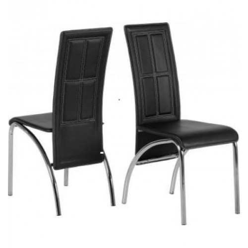 Bella PU Chairs Chrome & Black