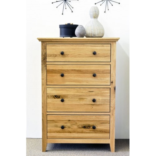 Hereford Rustic Oak 4 Drawer Medium Chest