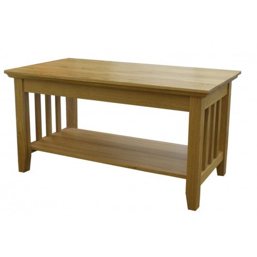 Hereford Rustic Oak Coffee Table with shelf