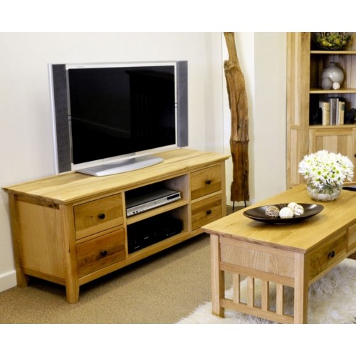 Hereford Rustic Oak Wide TV Unit