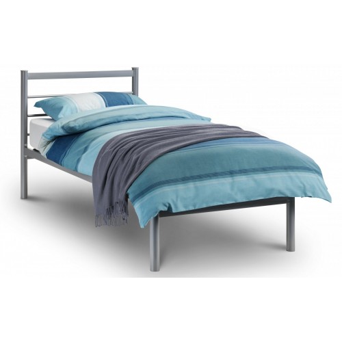 Alpen Bed Aluminium Finish 135cm Metal Bed