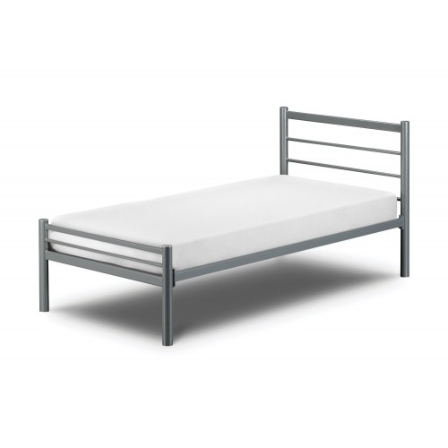 Alpen Bed Aluminium Finish 76cm Metal Bed