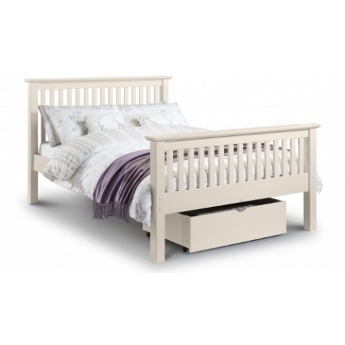 Barcelona Bed High Foot End Stone White 135cm