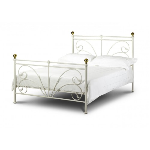 Cadiz Bed Ivory With Gold 135cm Metal Bed