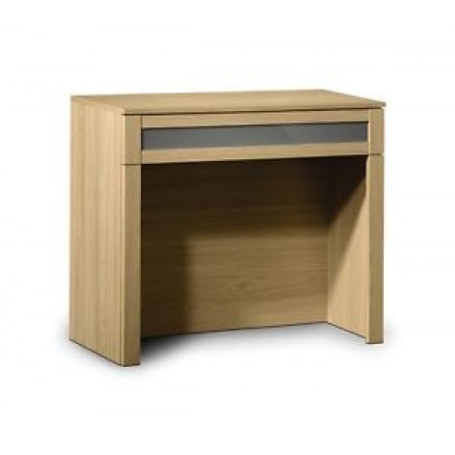 Strada Dressing Table Light Oak Finish In Smoked High Gloss