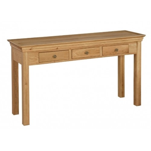 Normandy Oak 3 Drawer Console Table
