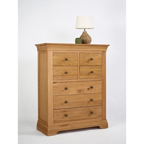Normandy Oak 4 Over 3 Drawer Wide Chest