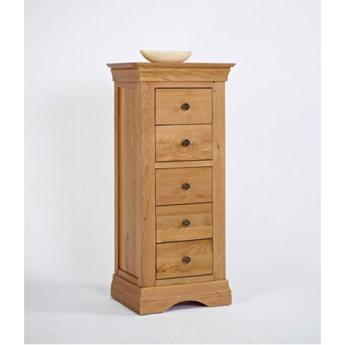 Normandy Oak 5 Drawer Wellington