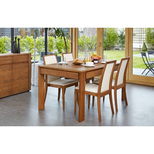 Olten - Extending Dining Table with drawer in Oak Finish