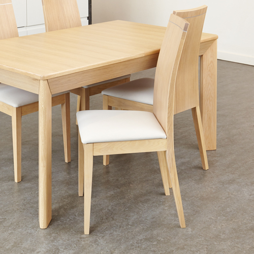 Olten Uno - Stone Dining Chair in Light Oak Finish (Pack Of Two)