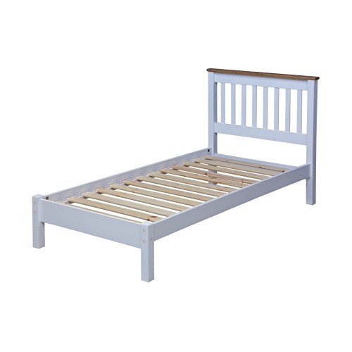 3'0" Slatted Lowend Bedstead Capri Waxed Pine & White