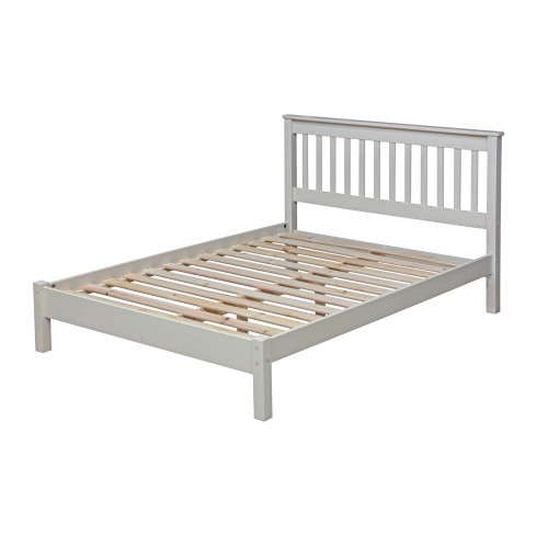 4'6" Slatted Lowend Bedstead Jamestown Oak Cream Painted 