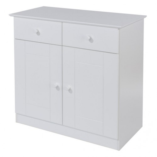 2 Door, 2 Drawer Small Side Board Aspen White Painted