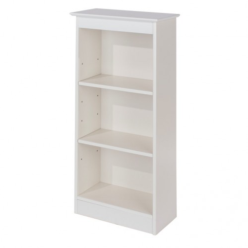 Low Narrow Bookcase Aspen White Painted