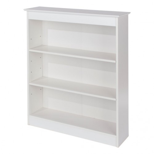 Low Wide Bookcase Aspen White Painted