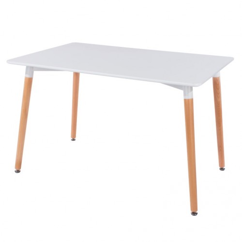 Rectangular White Painted Table With Wooden Legs Aspen White Painted