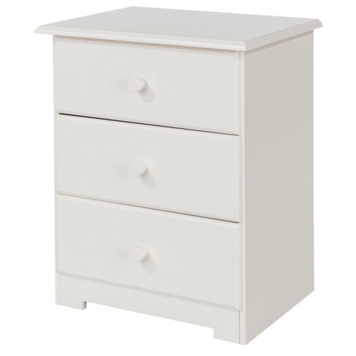 3 Drawer Bedside Cabinet  Banff Warm White Painted