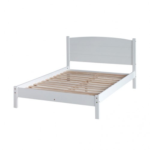 4'6" Panel Lowend Bedstead Banff Warm White Painted