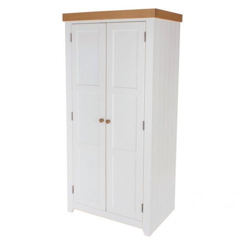 2 Door Wardrobe Capri Waxed Pine & White