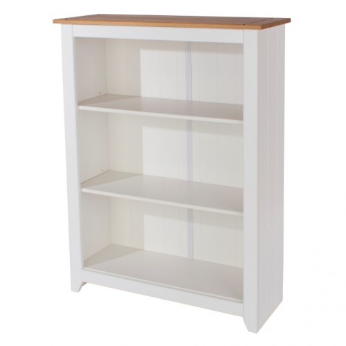 Low Bookcase Capri Waxed Pine & White