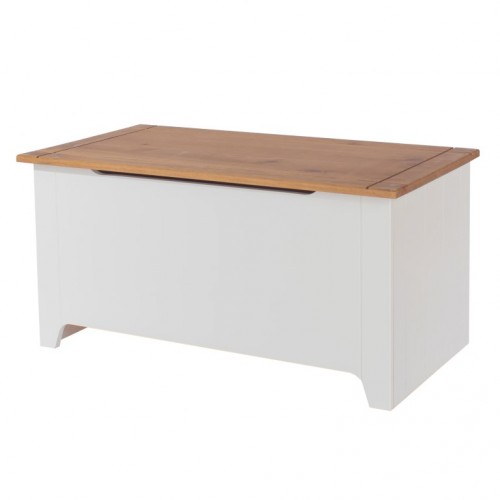 Ottoman Capri Waxed Pine & White