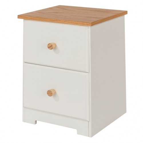 2 Drawer Petite Bedside Cabinet Colorado Warm White Painted