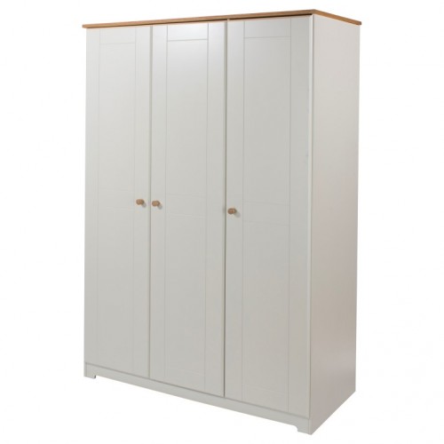 3 Door Wardrobe Colorado Warm White Painted