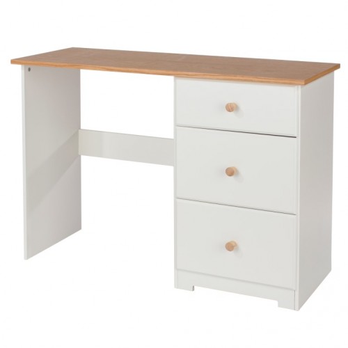 Single Pedestal Dressing Table Colorado Warm White Painted