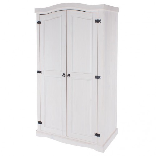 2 Door Wardrobe Corona White Washed