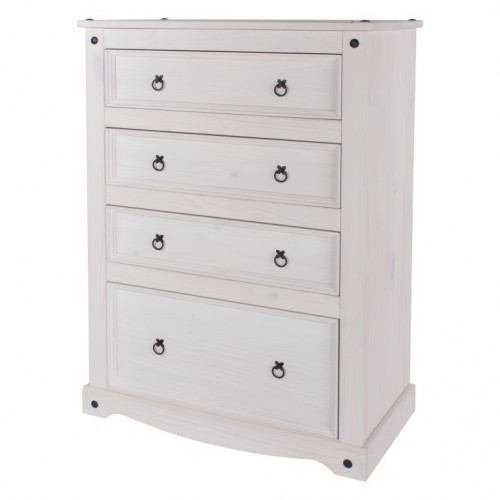 4 Drawer Chest Corona White Washed