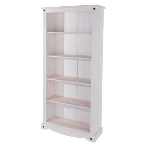 Tall Bookcase Corona White Washed