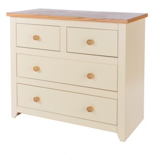 2+2 Drawer Chest Jamestown Oak Cream Painted 