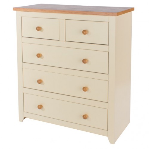 2+3 Drawer Chest Jamestown Oak Cream Painted 