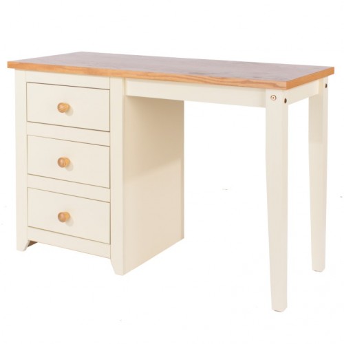 Single Pedestal Dressing Table Jamestown Oak Cream Painted 