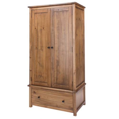 2 door, 1 drawer wardrobe denver handcrafted aged effect