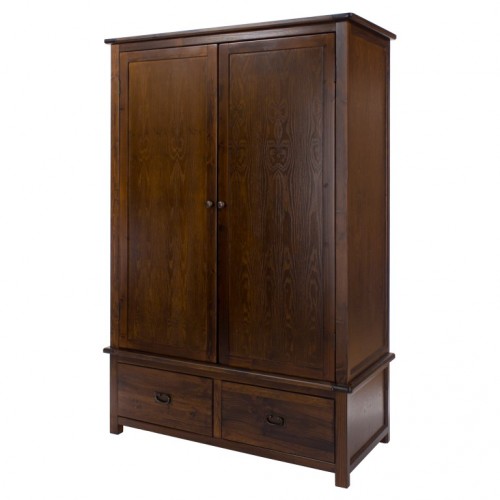 2 door, 2 drawer wardrobe boston handcrafted dark