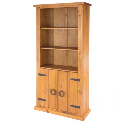 2 door bookcase farmhouse pine rough