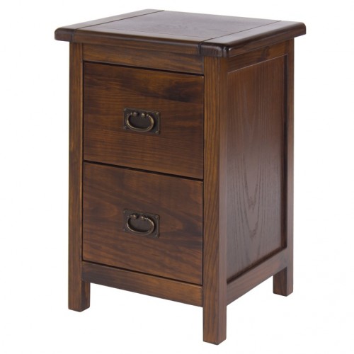 2 drawer petite bedside cabinet boston handcrafted dark